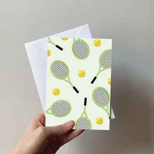 Tennis Card: Eco-Friendly A6 Greeting Card with Envelope, Sports Fans