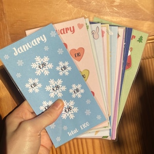 12 Month Annual Savings Tracker | Savings challenge | 52week | Financial freedom | Cash stuffing | Envelope challenge | Cash wallet | Budget
