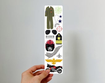 Top Gun inspired Bookmark - Perfect for book lovers/ fans of film- Printed onto thick card , eco friendly