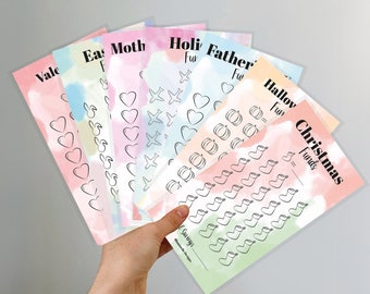 Occasions Saving Tracker, Saver tracker, Saving Challenge, laminated option, help save, money wallet, Easter, Summer, Christmas, Halloween