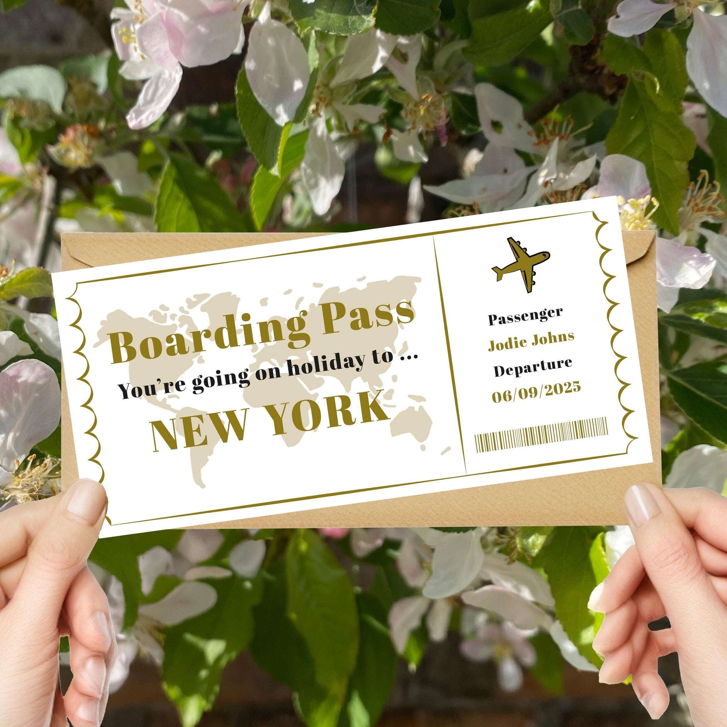 Custom Boarding Pass, Ticket Voucher, Vacation Ticket, Personalised ...