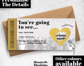Personalised Scratch Reveal Ticket | Concert, Birthday or Theatre Gift Surprise Scratch Card