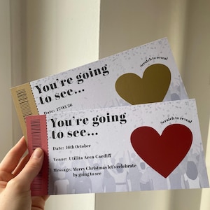 Personalised Scratch Reveal Ticket | Concert, Birthday or Theatre Gift Surprise Scratch Card Bild 12