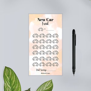 New Car Saving Tracker, Saver tracker, Money Saving Challenge, laminated option, help save, money wallet, new car, MOT, car tax, Saving