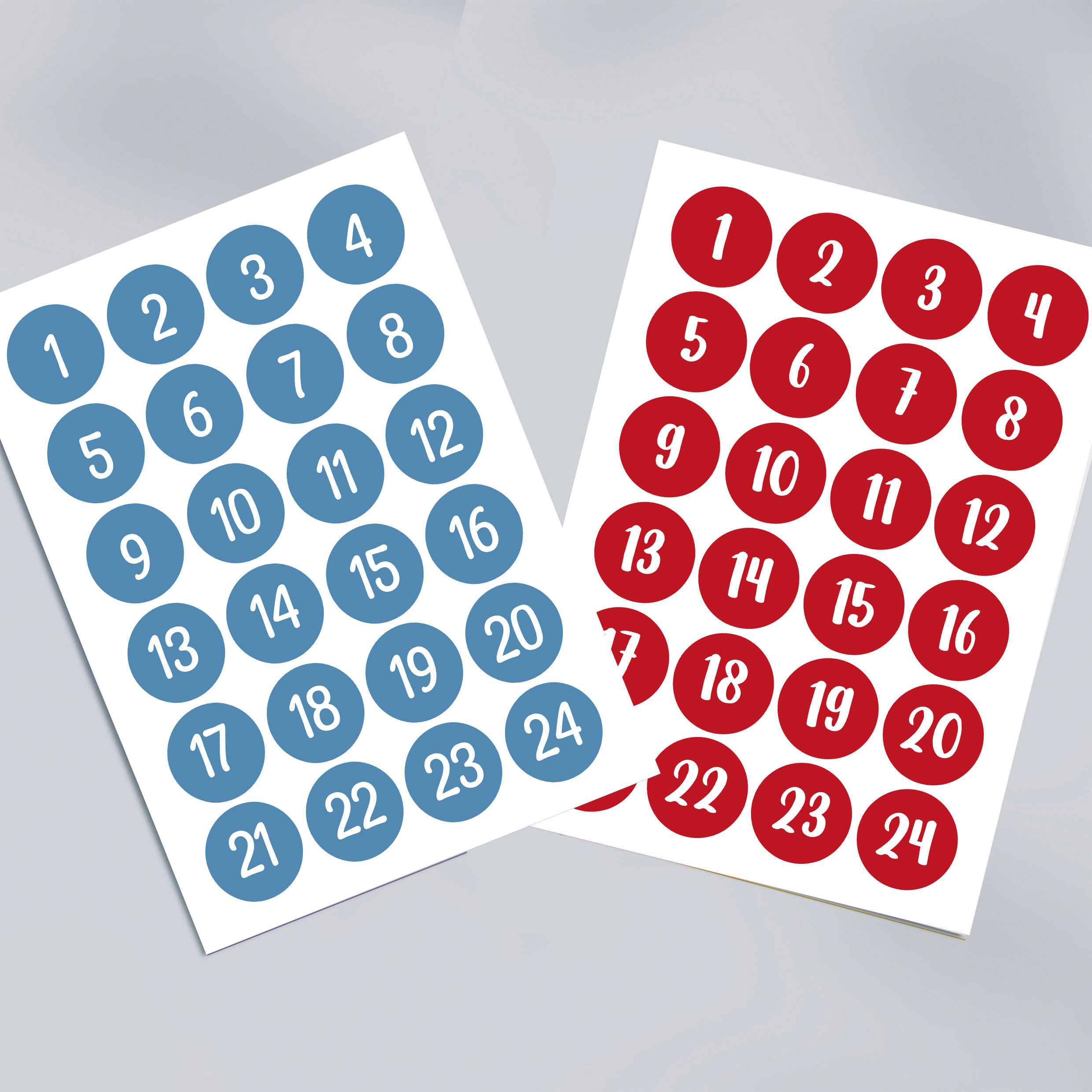 Number Coloured sticker sheets pick from 8 stickers, 40mm diameter - Choice of 25 colours - Perfect for scrapbooking- paper labels - numbers