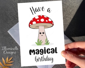 Mushroom Birthday Card: Magical Adventure, Fungi Lover