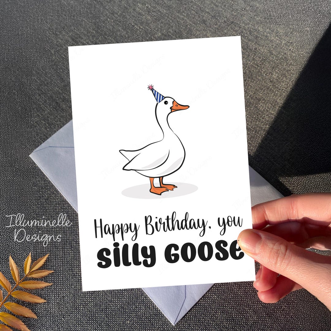 Funny Goose Birthday Card: Silly Wildlife Animal - Etsy