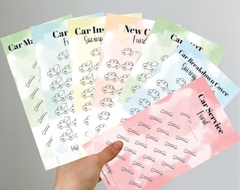 Car Savings Tracker Bundle: Savings Challenge, Sinking Funds