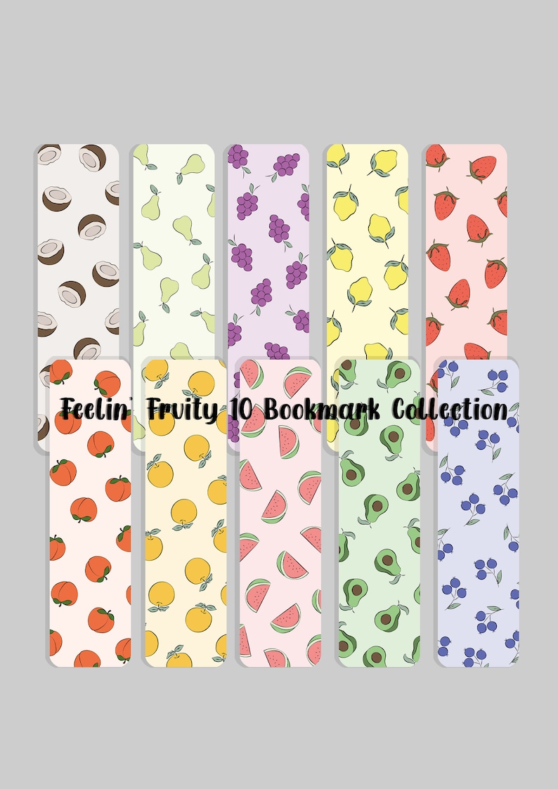 Strawberry Bookmark Perfect for book lovers Minimalist, Style, Chic, pattern, Feelin' Fruity Bookmarks, Fruit Bookmark, strawbs & cream image 4