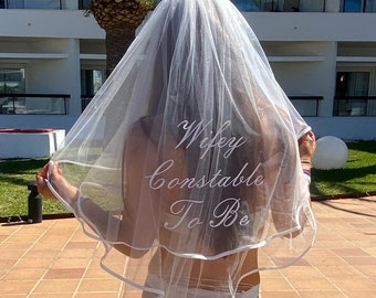 Personalised Wifey to be Veil, Hen Party Veil, custom Hen Do Veil with Combe