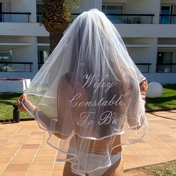 Personalised Wifey to be Veil, Hen Party Veil, custom Hen Do Veil with Combe