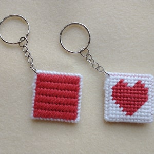 Plastic Canvas Heart Key Chain Pattern