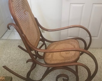 Authentischer signierter Vintage THONET Bugholz Schaukelstuhl!... Für lokale Abholung NUR in CA...!!