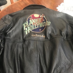 Beautiful, Authentic Vintage Planet Hollywood Leather Jacket From