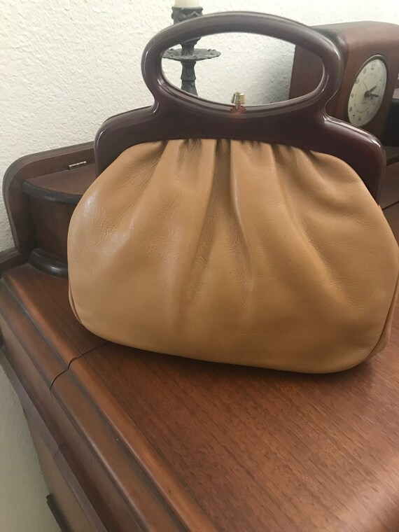 Vintage Retro Italian Brown Suede/Faux Clutch Bag, Purse With Bakelite  Frame & Metal Detachable Chain Strap - Yahoo Shopping