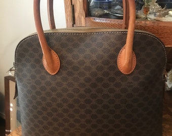 Beautiful brown canvas authentic vintage Celine purse.