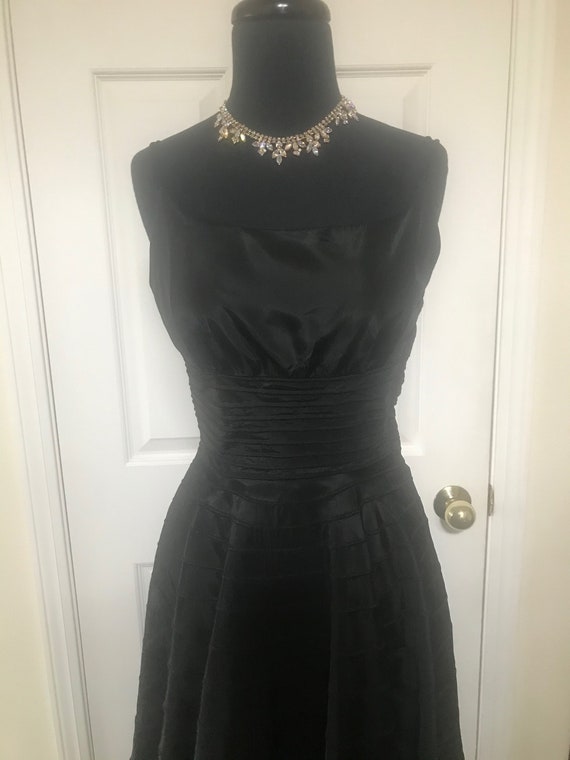 Gorgeous black Taffeta dress, with rows of pin-tu… - image 1