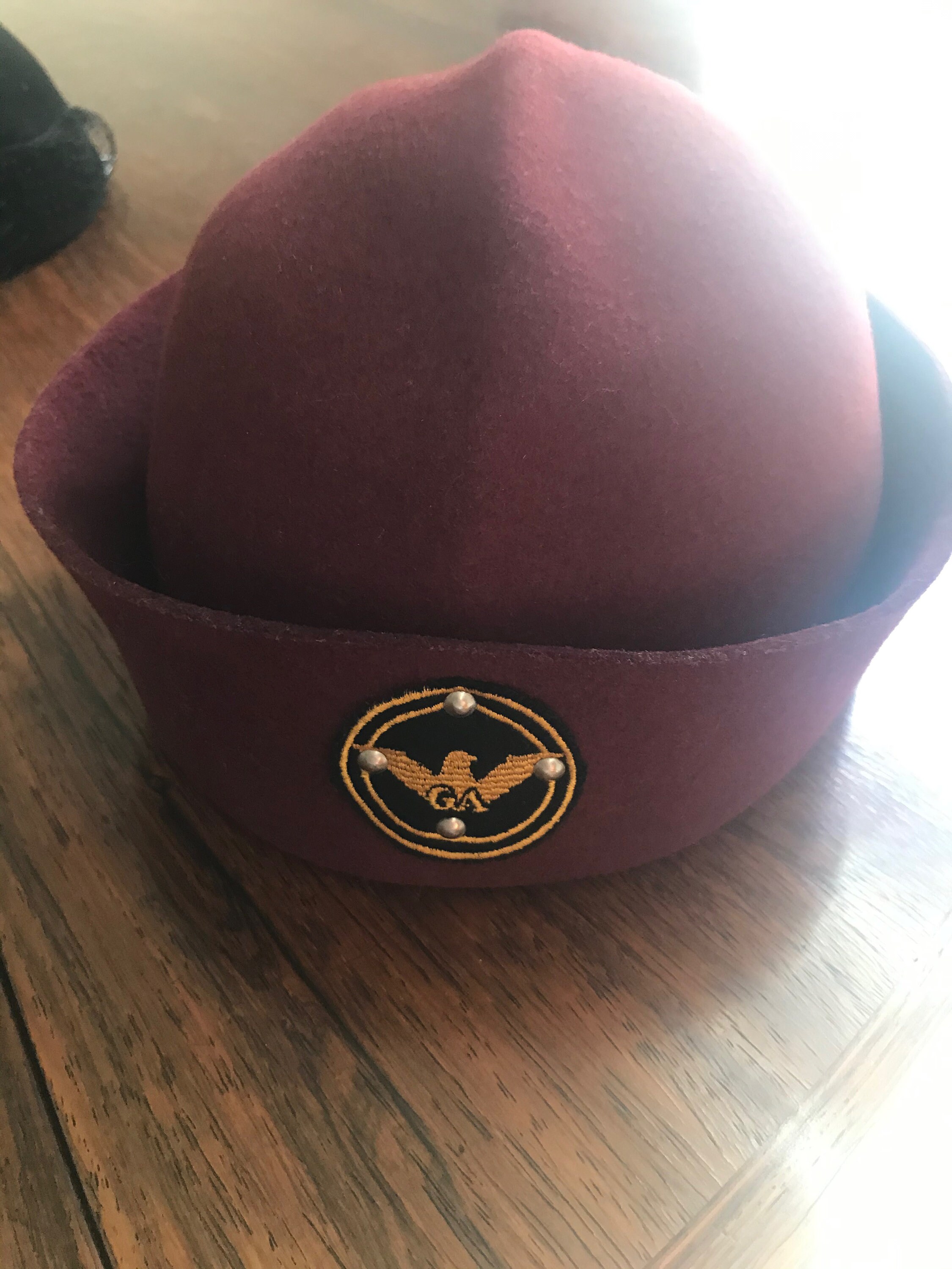 RARE Vintage 90s Giorgio Armani Brown Monogram Logo Military Style Hat Just added a small selection of 90s Armani hats to the site  main image 4
