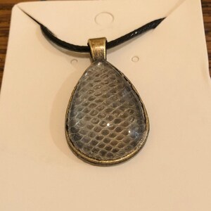 Matte Black Snakeskin Pendant