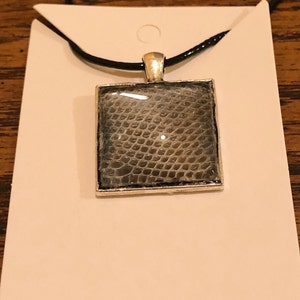 Matte Black Snakeskin Pendant