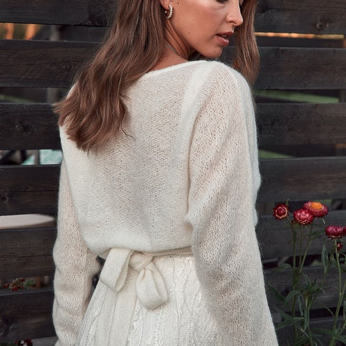 Bridal Cardigan Wedding Jacket Handknitted Bride Coat Etsy