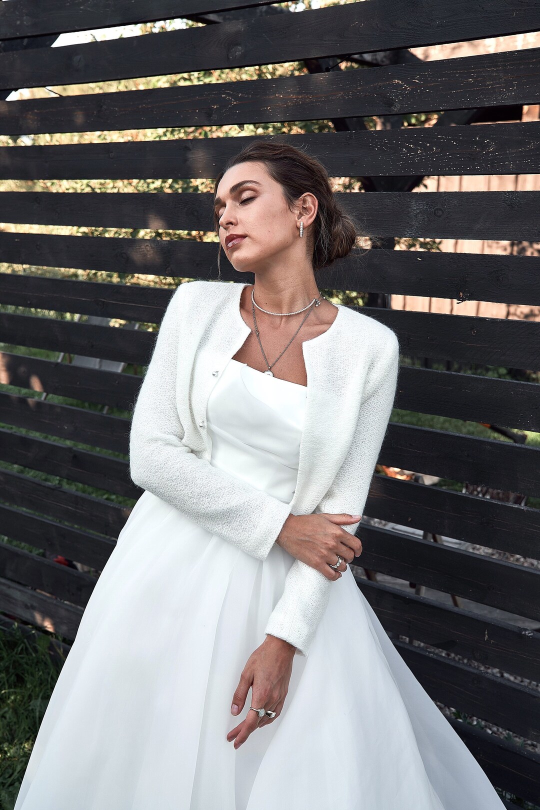 Bolero Jacket Wedding, Bridal Bolero Jacket, Dress Shrug, White ...