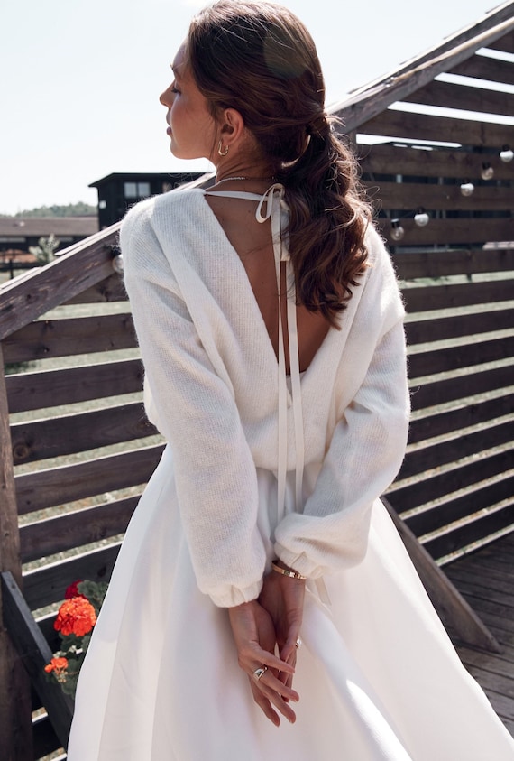 White cardigan hotsell for wedding dress