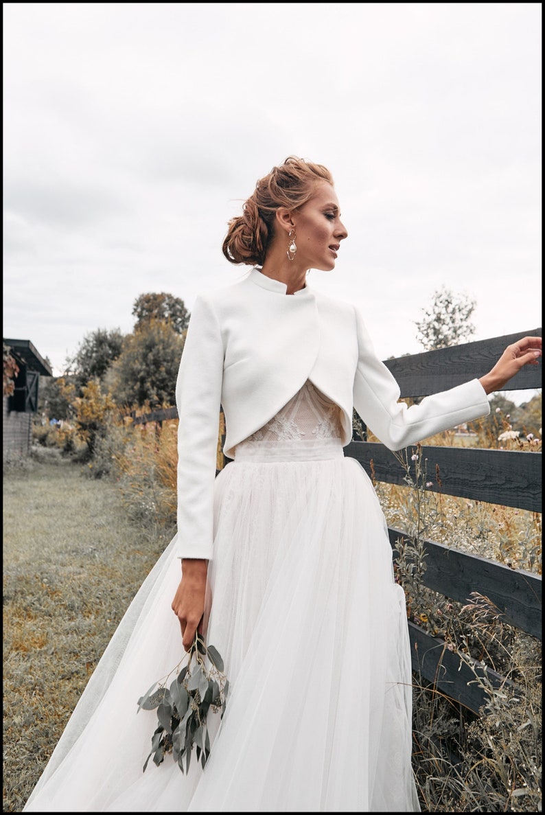 Wedding coat, bridal jacket, cashmere jacket, cover up for bride, shops ivory modern jacket, wool bridal coat, white bridal top, autumn wedding