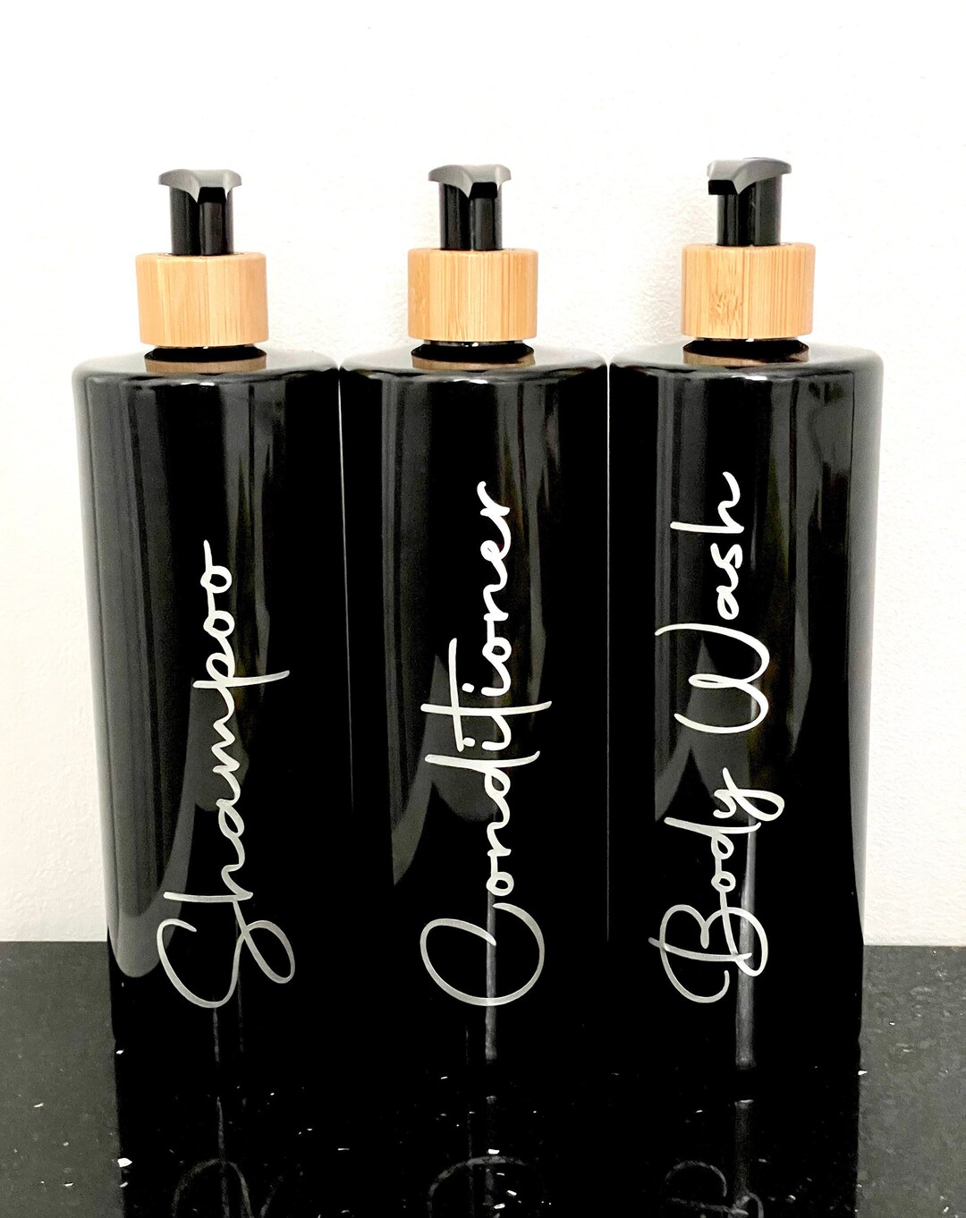 Personalised Black 500ml Pump Bottle Dispenser. Mrs Hinch Inspired, Homedecor, Bathroom