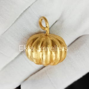 Handmade 925 Sterling Silver Pumpkin Charm Pendant Jewelry