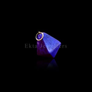 Handmade 14k Gold With Lapis Lazuli Vintage Charm Pendant Jewelry