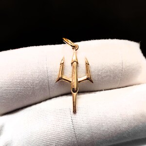 Handmade 925 Sterling Silver Trident Charm Pendant Jewelry