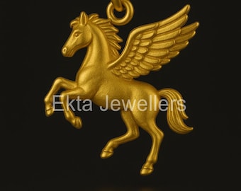 Sterling Silver Pegasus Pendant: Handmade Winged Horse Charm