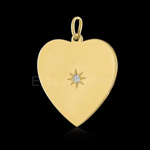 925 Sterling Silver Pave Diamond Handmade Heart Charm Pendant Jewelry