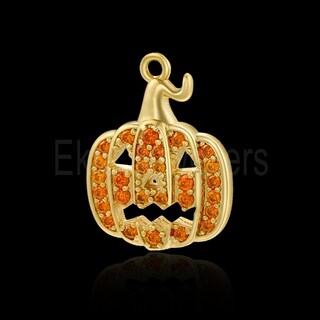 Orecchini A Zucca Halloween In Argento Sterling 925 | Pendenti Autunnali Gotici 12 Mm | Regalo Uomo Donna