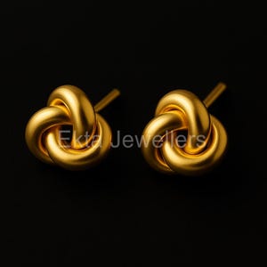 Gold Knot Stud Earrings | 925 Sterling Silver Earrings | Minimalist Love Knot Earrings | Dainty Gold Studs | Bridesmaid Gift