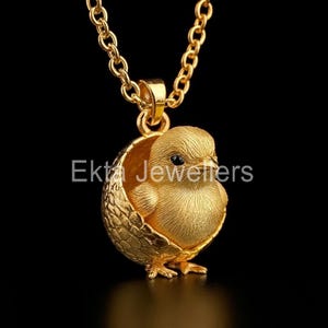 ネックレス・ペンダント hiyoko 1/29 かわいいひよこのネックレス、金メッキネックレス、女性用ジュエリー