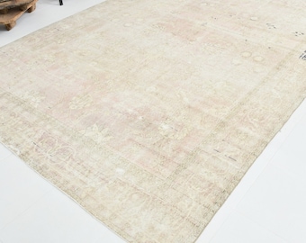 8x11 OVERSIZE VINTAGE RUG, Handmade Wool Rug, 8x11 Rug, 8x11 Vintage Rug, 8x11 Muted Rug, 8x11 Turkish Rug, 8x11 Area Rug, Oversize Rug