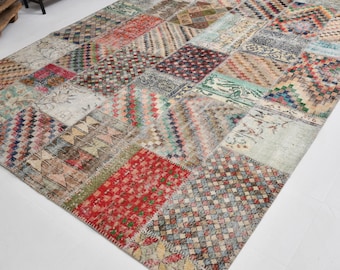 8x11 OVERSIZE VINTAGE RUG, Handmade Wool Rug, 8x11 Rug, 8x11 Vintage Rug, 8x11 Muted Rug, 8x11 Turkish Rug, 8x11 Area Rug, Oversize Rug