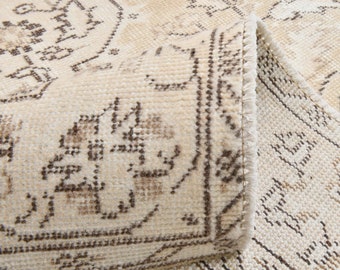 Tapete turco vintage de lã feito à mão (6x10), tapete étnico tribal turcomano.