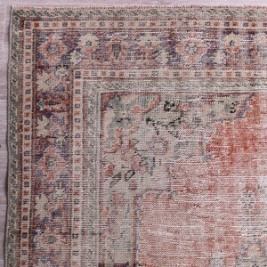 7x10 OVERSIZE VINTAGE RUG,7x10 Rug,7x10 Vintage Rug,Handmade Wool Rug,7x10 Muted Rug,7x10 Turkish Rug, Handmade Rug, 7x10 Area Rug