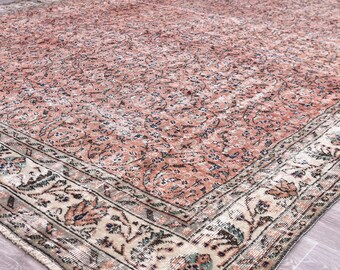 8x11 OVERSIZE VINTAGE RUG, Handmade Wool Rug, 8x11 Rug, 8x11 Vintage Rug, 8x11 Muted Rug, 8x11 Turkish Rug, 8x11 Area Rug, Oversize Rug