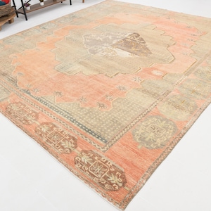 Oriental Wool Rug | Muted Organic Dyes Turkish Area Carpet (10x12), Bedroom rug, Living Room Rug