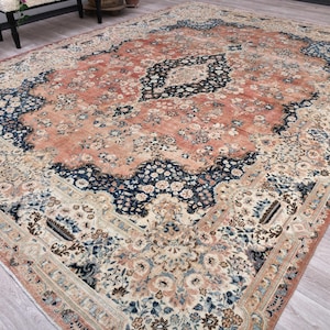 Oversize Vintage Turkish Wool 10x14 Muted Rug, Bedroom rug, Living Room Rug image 1