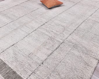 Handgemaakt Turks wollen vloerkleed van 10x14 voet (ca. 3x4 meter), in een ingetogen Turkmeense tribale vintage stijl, geschikt voor de woonkamer en slaapkamer.