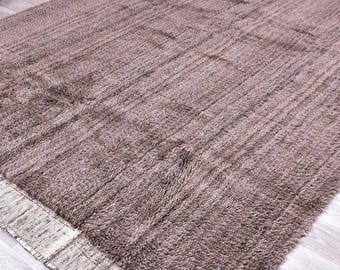 8x10 Turkish Wool Area Rug: Handmade Bohemian Kilim, Authentic Vintage Anatolian Rug | Jute Kilim Rug - Custom Size and Washable