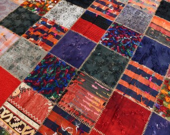 9x12 Vintage Turkish Kilim Rug, Flatweave Wool Area Rug
