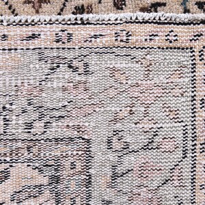 Tapete turcomano tribal oriental feito à mão em lã (6x9), tapete vintage desbotado. imagem 10