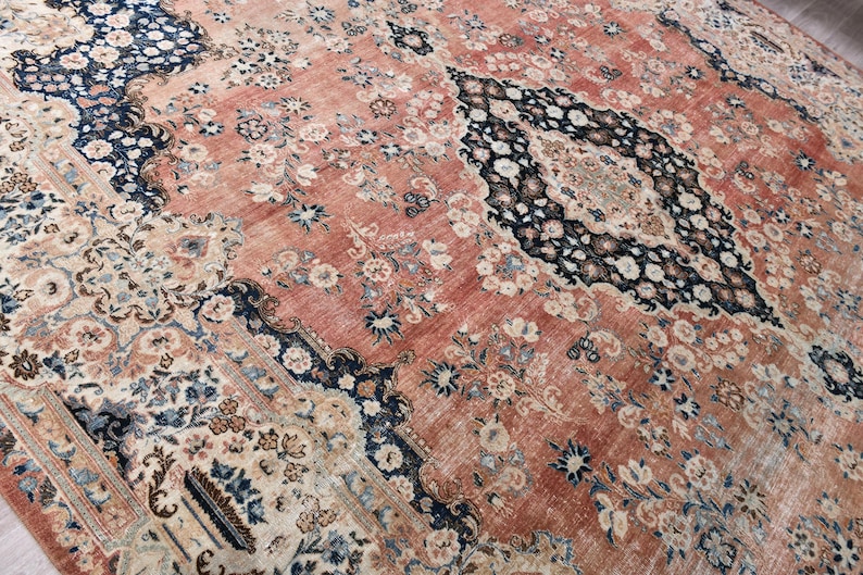 Oversize Vintage Turkish Wool 10x14 Muted Rug, Bedroom rug, Living Room Rug image 2