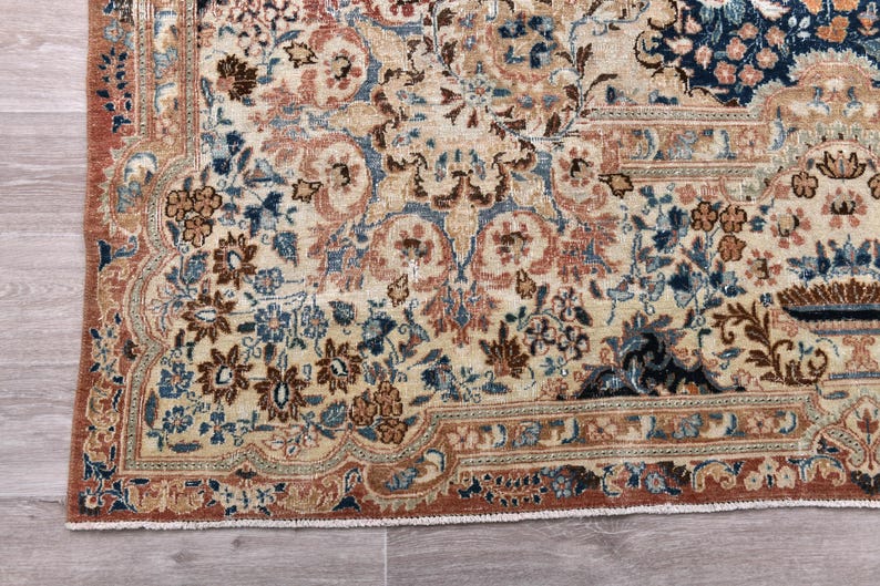 Oversize Vintage Turkish Wool 10x14 Muted Rug, Bedroom rug, Living Room Rug image 6